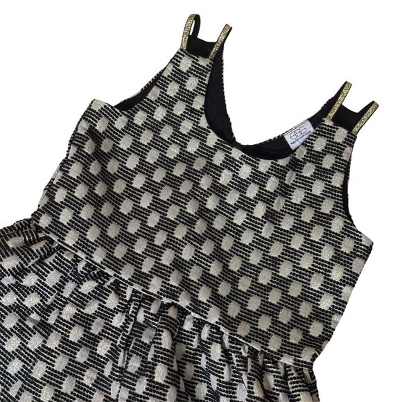 Egg By Susan Lazar Party Dress Metallic Gold Black Fit & Flare 2 Years bv - Picture 2 of 8
